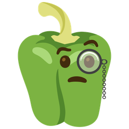 Bell pepper and Face with monocle