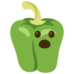 bell pepper and face with open mouth