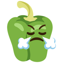 bell pepper and face with steam from nose