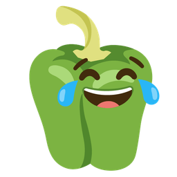 Bell pepper and Face with tears of joy