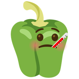 bell pepper and face with thermometer