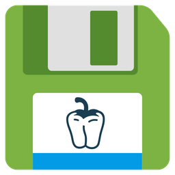 bell pepper and floppy disk