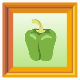 bell pepper and framed picture