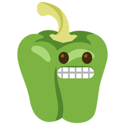 bell pepper and grimacing face
