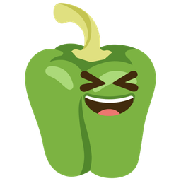 Bell pepper and Grinning squinting face