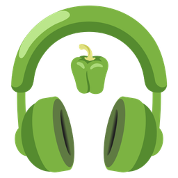 bell pepper and headphone