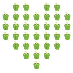 bell pepper and heart suit