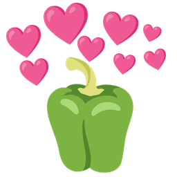 bell pepper and heart with arrow