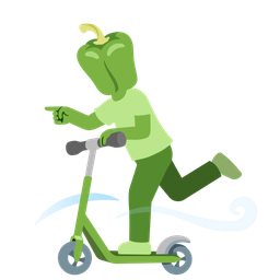 bell pepper and kick scooter