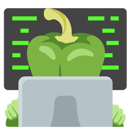 bell pepper and laptop
