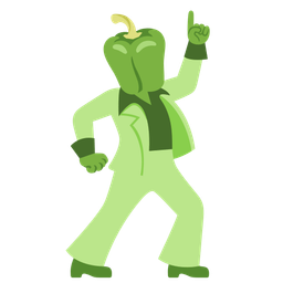 bell pepper and mirror ball