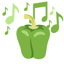 bell pepper and musical notes