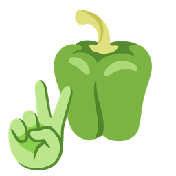 bell pepper and peace symbol