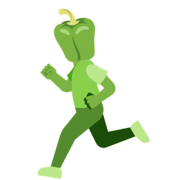 bell pepper and running shoe