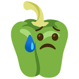 bell pepper and sad but relieved face