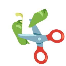 bell pepper and scissors