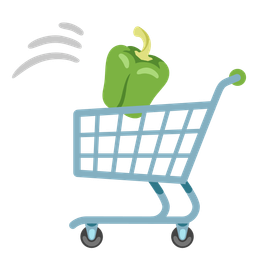 bell pepper and shopping cart