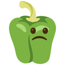 bell pepper and slightly frowning face