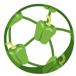 bell pepper and soccer ball