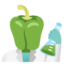 bell pepper and test tube