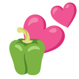 bell pepper and two hearts