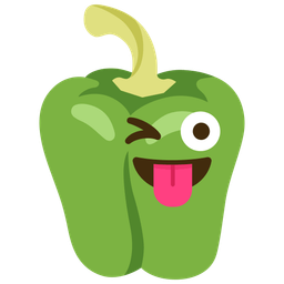 Bell pepper and Winking face with tongue