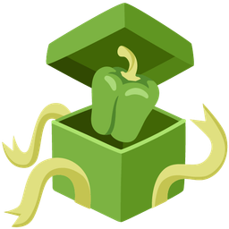 bell pepper and wrapped gift