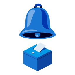 bell and ballot box with ballot