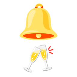 bell and clinking glasses