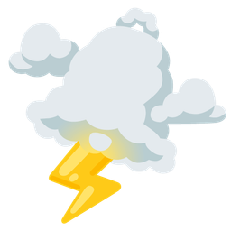 bell and cloud with lightning