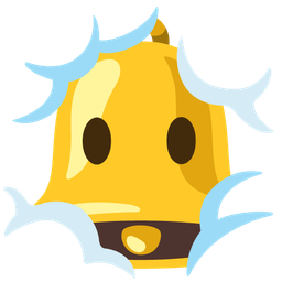 bell and face in clouds