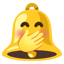 bell and face with hand over mouth