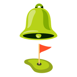 bell and flag in hole