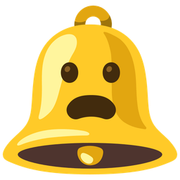 bell and frowning face with open mouth