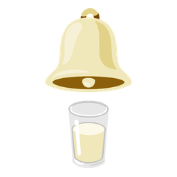bell and glass of milk