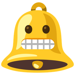 bell and grimacing face