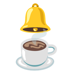 bell and hot beverage