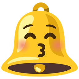 Bell and Kissing face with closed eyes