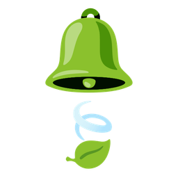 bell and leaf fluttering in wind