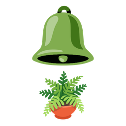 bell and potted plant