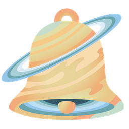 bell and ringed planet