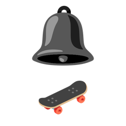 bell and skateboard