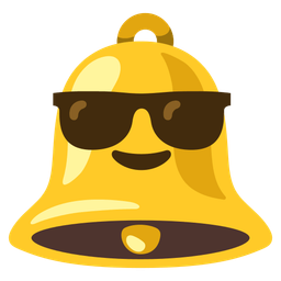 bell and smiling face with sunglasses
