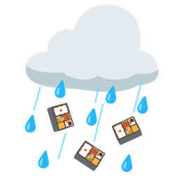 Bento box and Cloud with rain