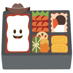 Bento box and Cowboy hat face