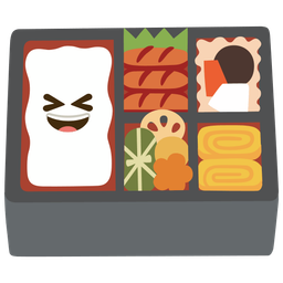 Bento box and Grinning squinting face
