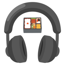 Bento box and Headphone