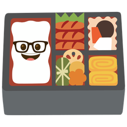 Bento box and Nerd face