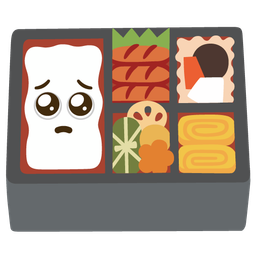 Bento box and Pleading face