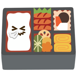 Bento box and Sneezing face